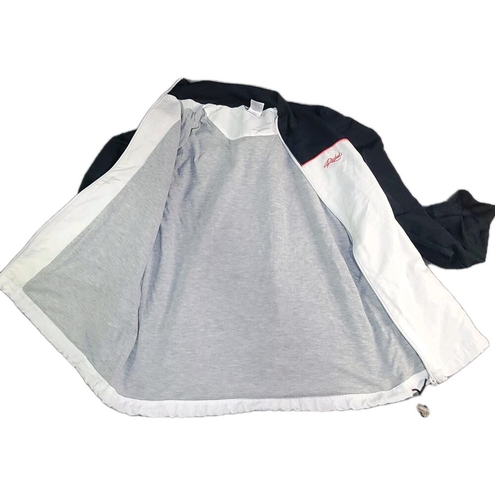 Reebok Classic 90's Men's Sz XL White & Black Zip UP Jacket Winter C10 - Picture 7 of 9